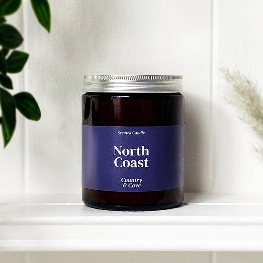 North Coast Scented Candle with Rock Salt and Driftwood Fragrance by Country and Cove UK