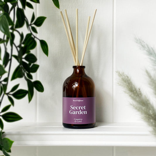 Secret Garden Reed Diffuser with Damson Plum and Vanilla Fragrance